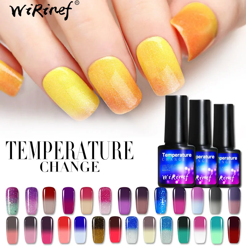 WiRinef Newest 28 Colors Gel Nail Polish Temperature Change Color Gelpolish Long-lasting Soak-off LED UV Chameleon Gel Varnish
WiRinef Newest 28 Colors Gel Nail Polish Temperature Change Color Gelpolish Long-lasting Soak-off LED UV Chameleon Gel Varnish