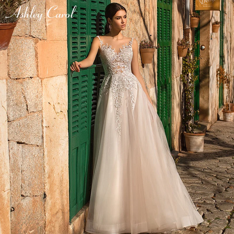 Ashley Carol Vintage A-Line Wedding Dress Sexy V-neck Spaghetti Straps Sweep Train Lace Customized Bridal Gown Vestido de Noiva
Ashley Carol Vintage A-Line Wedding Dress Sexy V-neck Spaghetti Straps Sweep Train Lace Customized Bridal Gown Vestido de Noiva