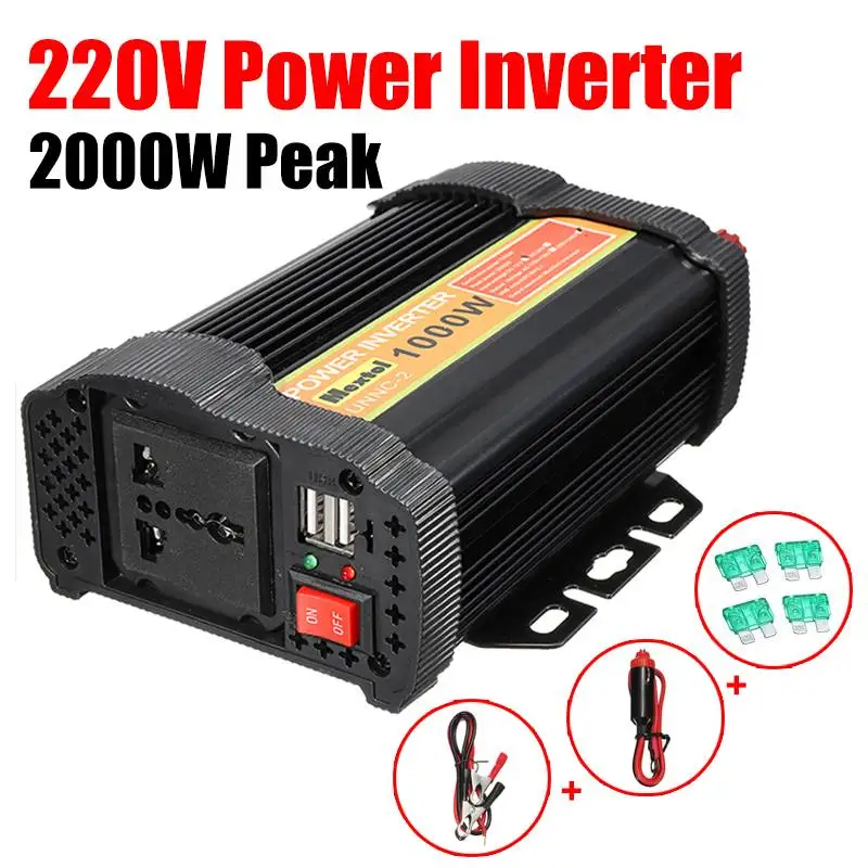 Max 2000 Watt Inverter 1000W 12 V to AC 220 Volt Auto Modified Sine Wave Converter Car Charge Converter Transformer 2 USB
Max 2000 Watt Inverter 1000W 12 V to AC 220 Volt Auto Modified Sine Wave Converter Car Charge Converter Transformer 2 USB