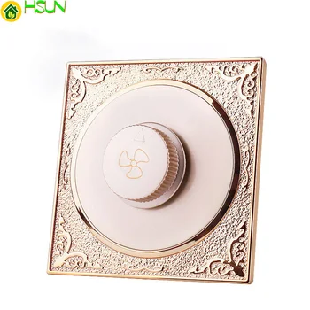 Champagne gold type 86 concealed ceiling fan governor variable speed switch panel knob fan speed switch
Champagne gold type 86 concealed ceiling fan governor variable speed switch panel knob fan speed switch
