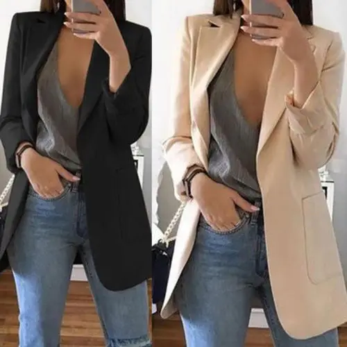 arrival Women Casual Mid Trench Coat Solid Color Pockets Slim Cardigan Office Ladies Casual Work Suit Jackets Femme blazer
arrival Women Casual Mid Trench Coat Solid Color Pockets Slim Cardigan Office Ladies Casual Work Suit Jackets Femme blazer