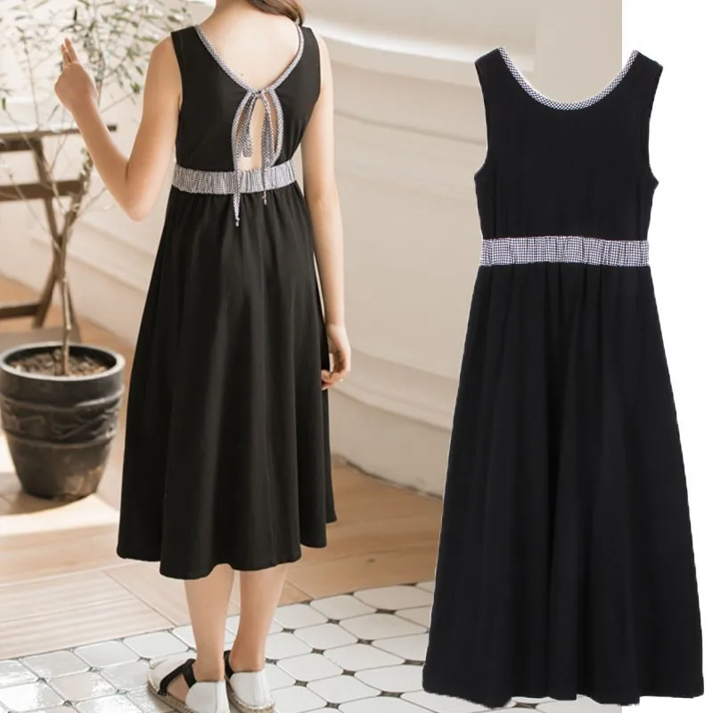 Mid Long Cotton Dress Girl Teenage Clothing Plaid Patchwork Children Dresses Girls Black Summer 2019 New Baby Kids Clothes
Mid Long Cotton Dress Girl Teenage Clothing Plaid Patchwork Children Dresses Girls Black Summer 2019 New Baby Kids Clothes