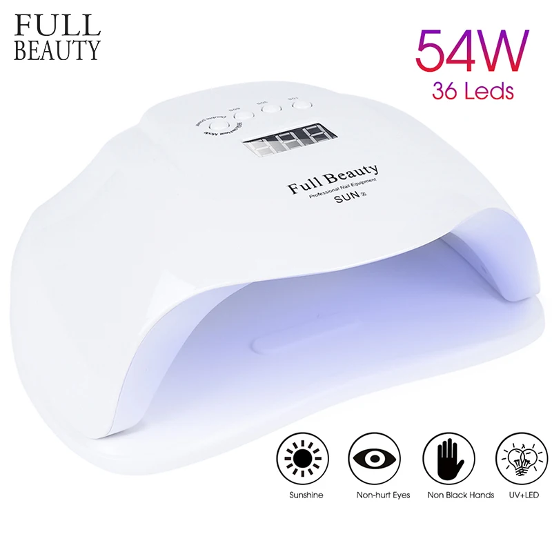 54W Nail Dryer Nail Lamp UV Led Lamp For manicure 36 LEDs LCD Display Infrared Sensor Curing For All Gels Polish Tool CHSUNX
54W Nail Dryer Nail Lamp UV Led Lamp For manicure 36 LEDs LCD Display Infrared Sensor Curing For All Gels Polish Tool CHSUNX