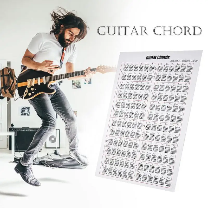 Acoustic Electric Guitar Chord & Scale Chart Poster Tool Lessons Music Learning Aid Reference Tabs Chart L:24/ 12Music Accessory
Acoustic Electric Guitar Chord & Scale Chart Poster Tool Lessons Music Learning Aid Reference Tabs Chart L:24/ 12Music Accessory