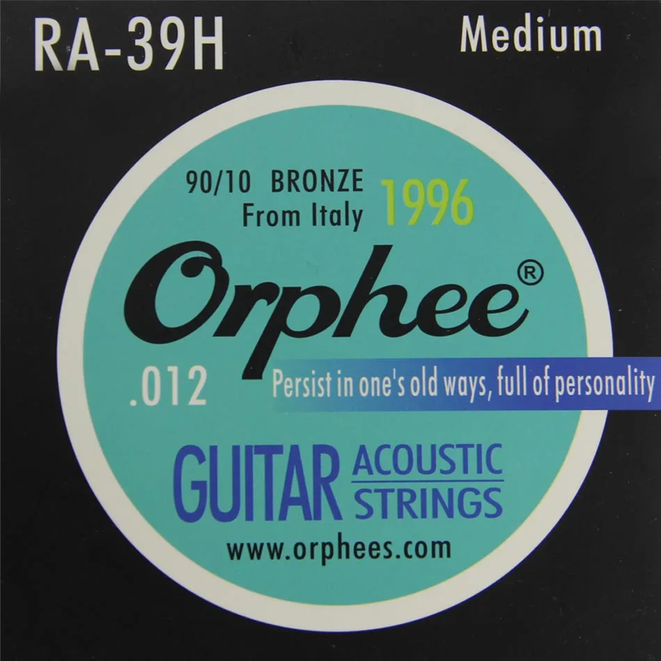 Orphee RA-39H acoustic guitar strings 90/10 bronze string high-quality copper string guitar medium stings 6pcs/set
Orphee RA-39H acoustic guitar strings 90/10 bronze string high-quality copper string guitar medium stings 6pcs/set