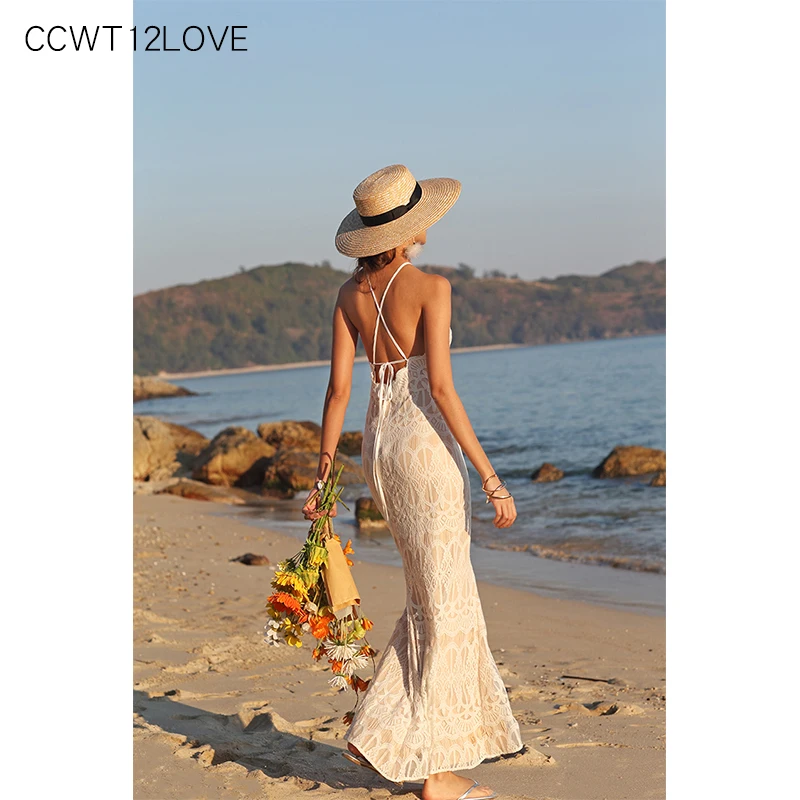 Sexy Summer Holiday Dress Mermaid White Backless Beach Dress Lace Long 2019 Cross Strap Bodycon Ankle Length Sundress Beachwear
Sexy Summer Holiday Dress Mermaid White Backless Beach Dress Lace Long 2019 Cross Strap Bodycon Ankle Length Sundress Beachwear