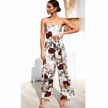 New Women Strapless Loose Split Jumpsuits Female Fashion Floral Print Playsuits Summer Party Jumpsuit Romper Long Trousers
New Women Strapless Loose Split Jumpsuits Female Fashion Floral Print Playsuits Summer Party Jumpsuit Romper Long Trousers