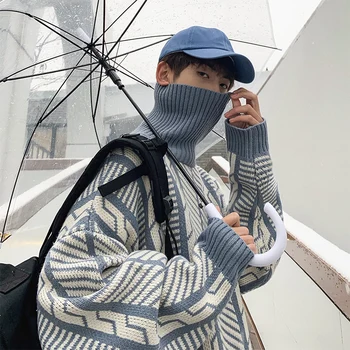 Winter New High Collar Sweater Men Warm Fashion Retro Print Long-sleeved Knit Pullover Man Casual Loose Trend Wild Male Clothes
Winter New High Collar Sweater Men Warm Fashion Retro Print Long-sleeved Knit Pullover Man Casual Loose Trend Wild Male Clothes