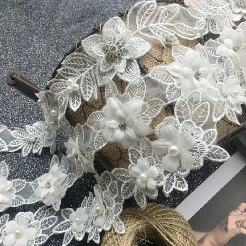 Lastest White Tulle Lace Fabric Luxury Organza 3D Beads Flowers Ribbon Collar Neckline Trim Decorated Garment Wedding DIY Sewing
Lastest White Tulle Lace Fabric Luxury Organza 3D Beads Flowers Ribbon Collar Neckline Trim Decorated Garment Wedding DIY Sewing