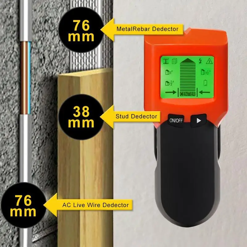3 In1 Metal Detectors Stud Center Finder Search Metal And AC Live Wire Detector Wall Scanner Auto Finder
3 In1 Metal Detectors Stud Center Finder Search Metal And AC Live Wire Detector Wall Scanner Auto Finder