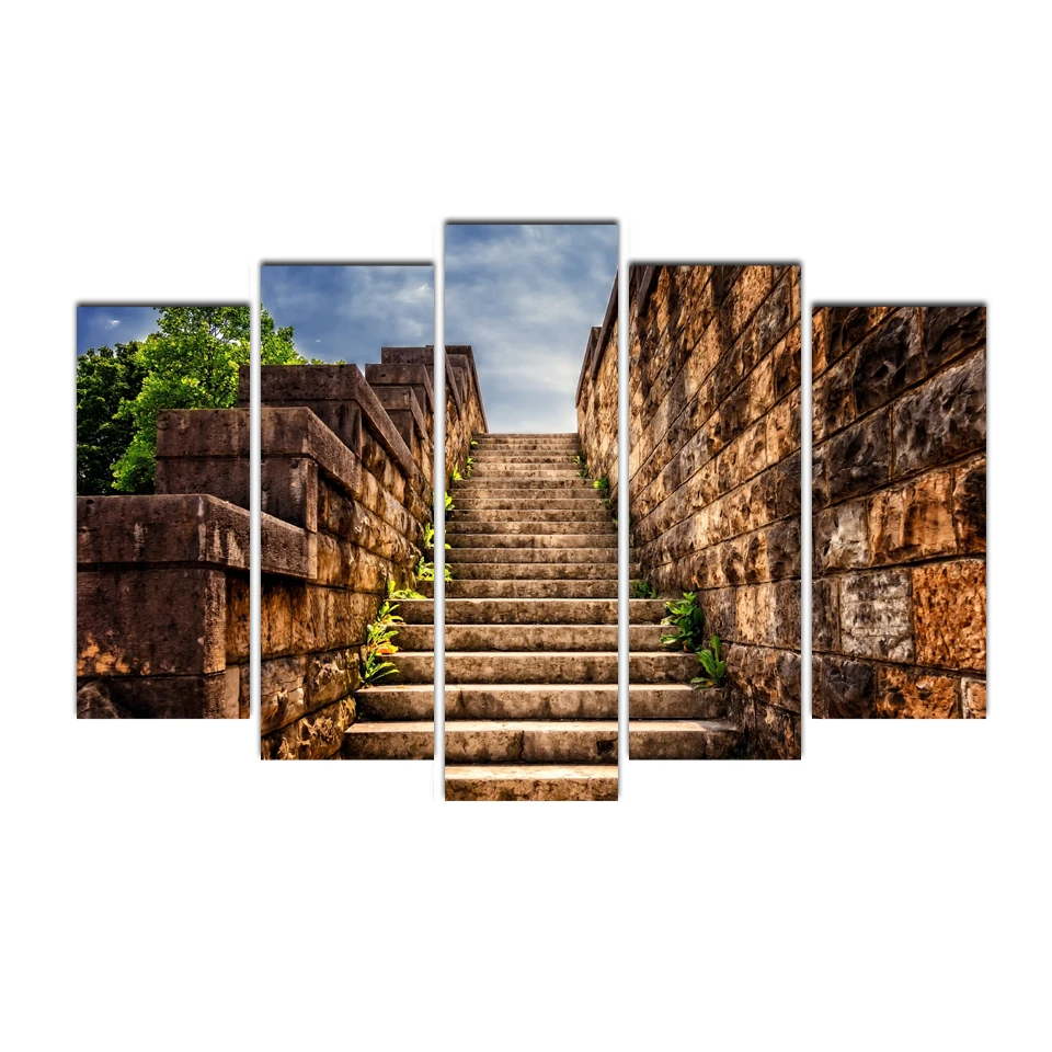 Canvas Wall Art Modular Pictures Printed Paintings 5 Pieces Stone wall staircase Living Room Wall Art Home Decor Frame Cairnsi
Canvas Wall Art Modular Pictures Printed Paintings 5 Pieces Stone wall staircase Living Room Wall Art Home Decor Frame Cairnsi
