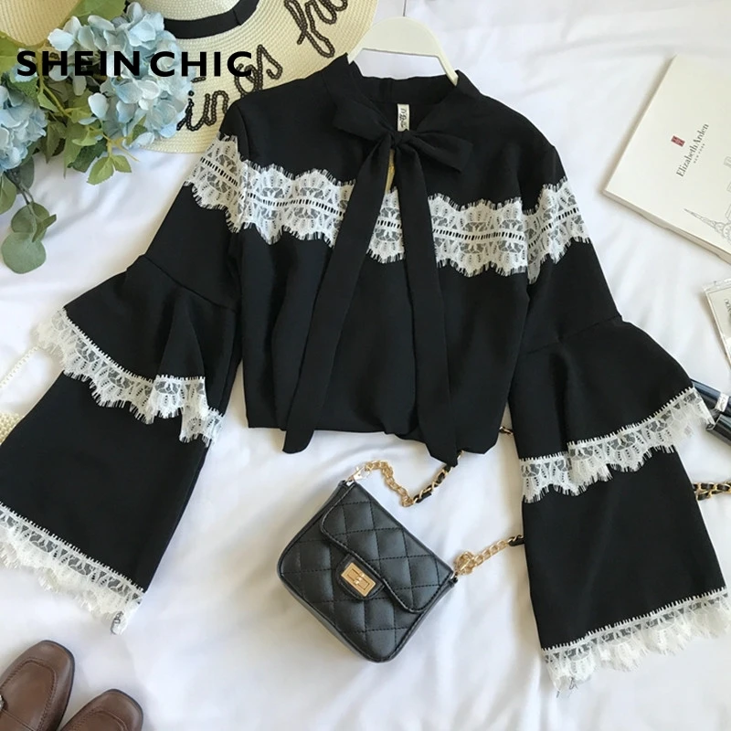 Spring 2019 Vintage Lace Chiffon Patchwork Blouses Womens Elegant Bow Long Sleeve Shirts Tops
Spring 2019 Vintage Lace Chiffon Patchwork Blouses Womens Elegant Bow Long Sleeve Shirts Tops