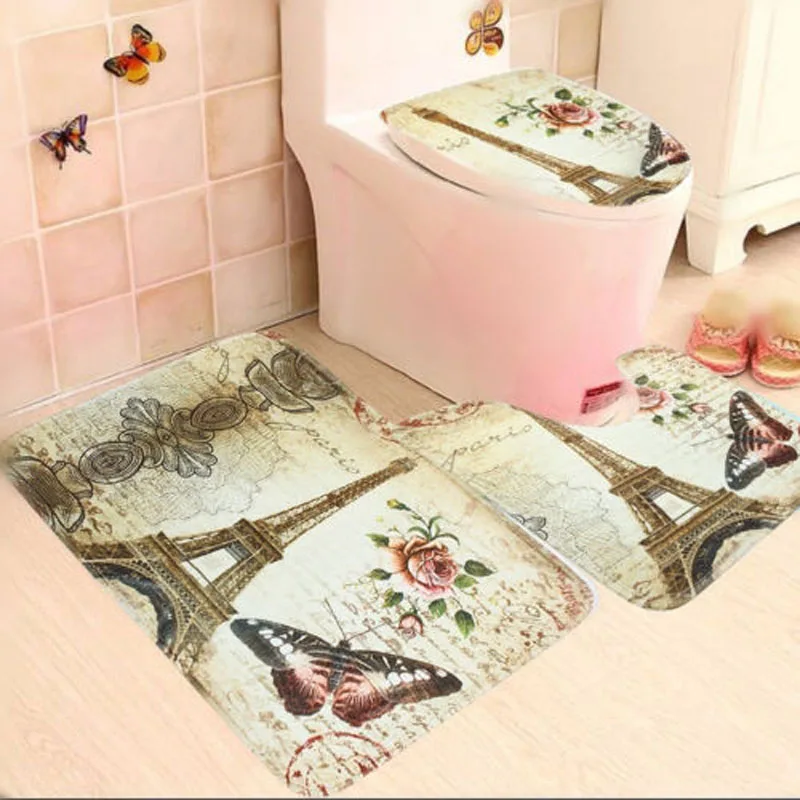 Non-Slip Bathroom Pedestal Lid Mat Toilet Rug Set Carpet Eiffel Tower 3pcs/set
Non-Slip Bathroom Pedestal Lid Mat Toilet Rug Set Carpet Eiffel Tower 3pcs/set