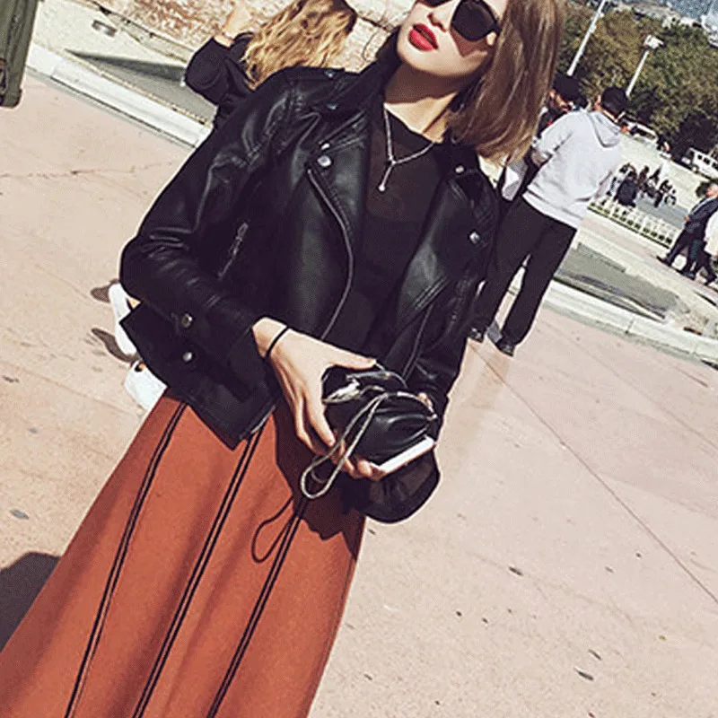 2019 Autumn Casual Leather Jacket Women Short Leather Coat Women Zipper Coat Plus Size Motorcycle Jacket Black Coat Female H132
2019 Autumn Casual Leather Jacket Women Short Leather Coat Women Zipper Coat Plus Size Motorcycle Jacket Black Coat Female H132