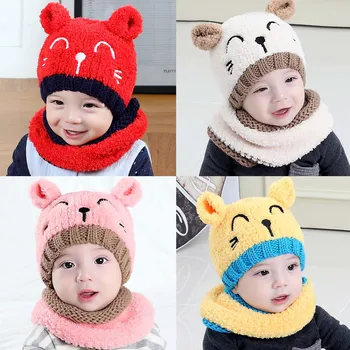 2pcs Baby Cute Cartoon Cat Knit Beanies Hat Soft Winter Warm Knitted Hat Cap with Circle Scarf for 8-36 Month Toddler Girls Boys
2pcs Baby Cute Cartoon Cat Knit Beanies Hat Soft Winter Warm Knitted Hat Cap with Circle Scarf for 8-36 Month Toddler Girls Boys