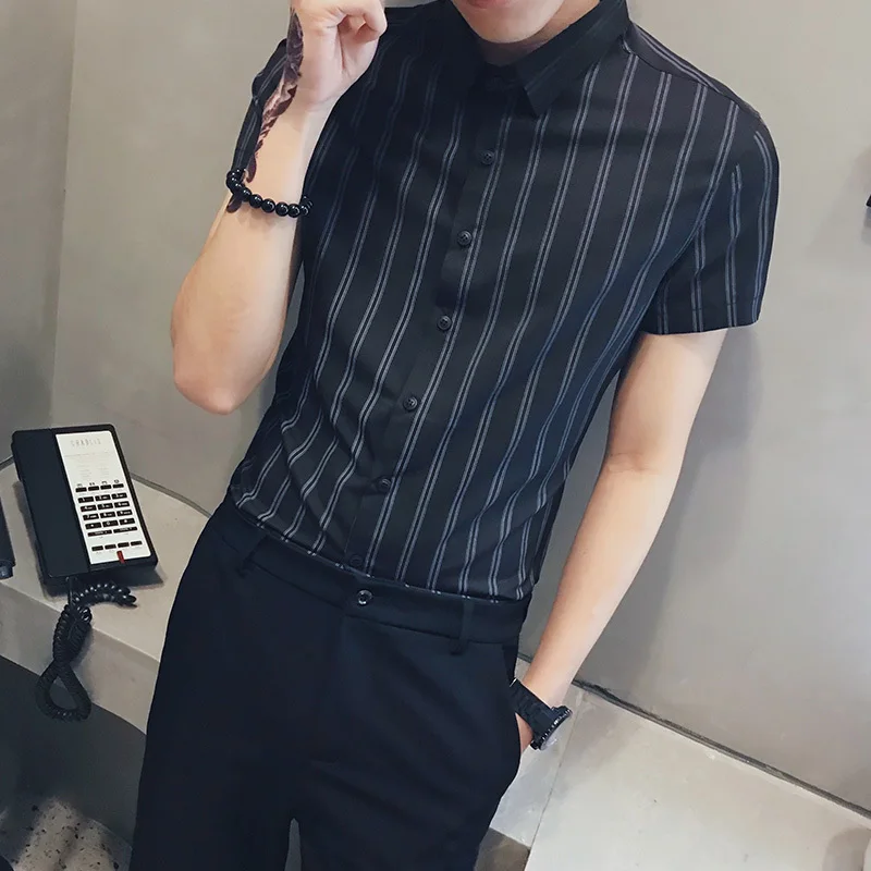 Men's shirts spring 2019 new social guy style stripe print shirt short sleeve shirt slim loose casual youth men's wear
Men's shirts spring 2019 new social guy style stripe print shirt short sleeve shirt slim loose casual youth men's wear