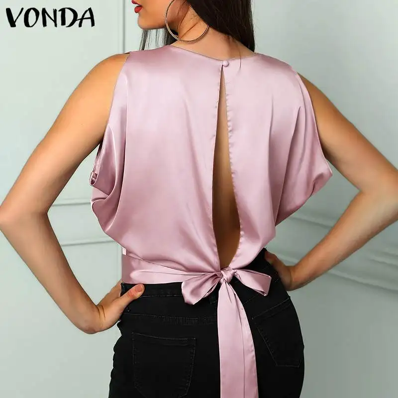 2019 VONDA Women Summer Blouse Tank Top Sexy Club Tops Backless Sleeveless Shirt Casual Tank Plus Size Tunic Patry Blusa
2019 VONDA Women Summer Blouse Tank Top Sexy Club Tops Backless Sleeveless Shirt Casual Tank Plus Size Tunic Patry Blusa