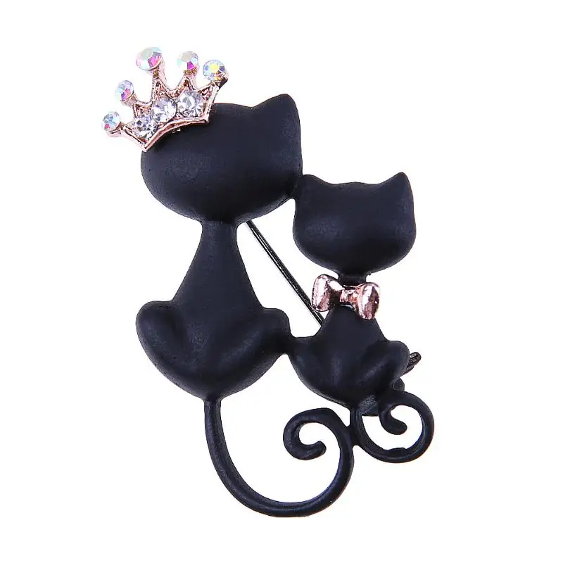 Smooth Black Mother Daughter Cats Brooches Crystal Crown Queen Corsages Hijab Pin Women Hats Scarf Suit Brooch Clothes Buckles
Smooth Black Mother Daughter Cats Brooches Crystal Crown Queen Corsages Hijab Pin Women Hats Scarf Suit Brooch Clothes Buckles