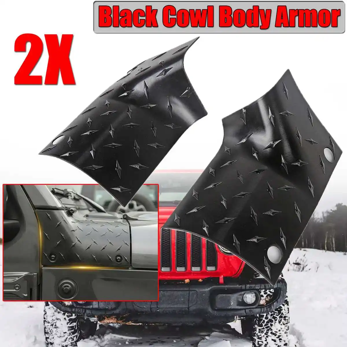 A Pair ABS Black Car Sticker Side Front Cowl Body For Armor Outer Cowling Cover For Jeep For Wrangler JL JLU 2018 2019
A Pair ABS Black Car Sticker Side Front Cowl Body For Armor Outer Cowling Cover For Jeep For Wrangler JL JLU 2018 2019