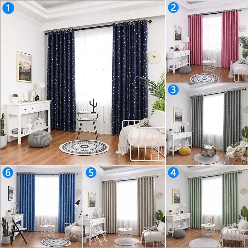 Full shading stars Moon bronzing bedroom living room balcony perforated blackout curtains Shading Sliding Curtains 100*250cm New
Full shading stars Moon bronzing bedroom living room balcony perforated blackout curtains Shading Sliding Curtains 100*250cm New