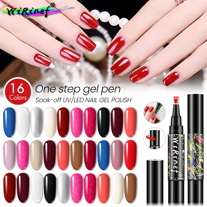 WiRinef One Step Gel Varnish Nail Painting Lacquer Pen 16 Colors 3 In 1 Convenient No Need Top Base Coat UV Gel Polish
WiRinef One Step Gel Varnish Nail Painting Lacquer Pen 16 Colors 3 In 1 Convenient No Need Top Base Coat UV Gel Polish