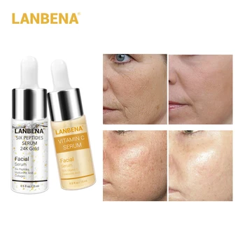 LANBENA Vitamin C Whitening Facial Serum+24K Six Peptides Face Essence Anti-Aging Lifting Firiming Brightening Moist Skin Care
LANBENA Vitamin C Whitening Facial Serum+24K Six Peptides Face Essence Anti-Aging Lifting Firiming Brightening Moist Skin Care