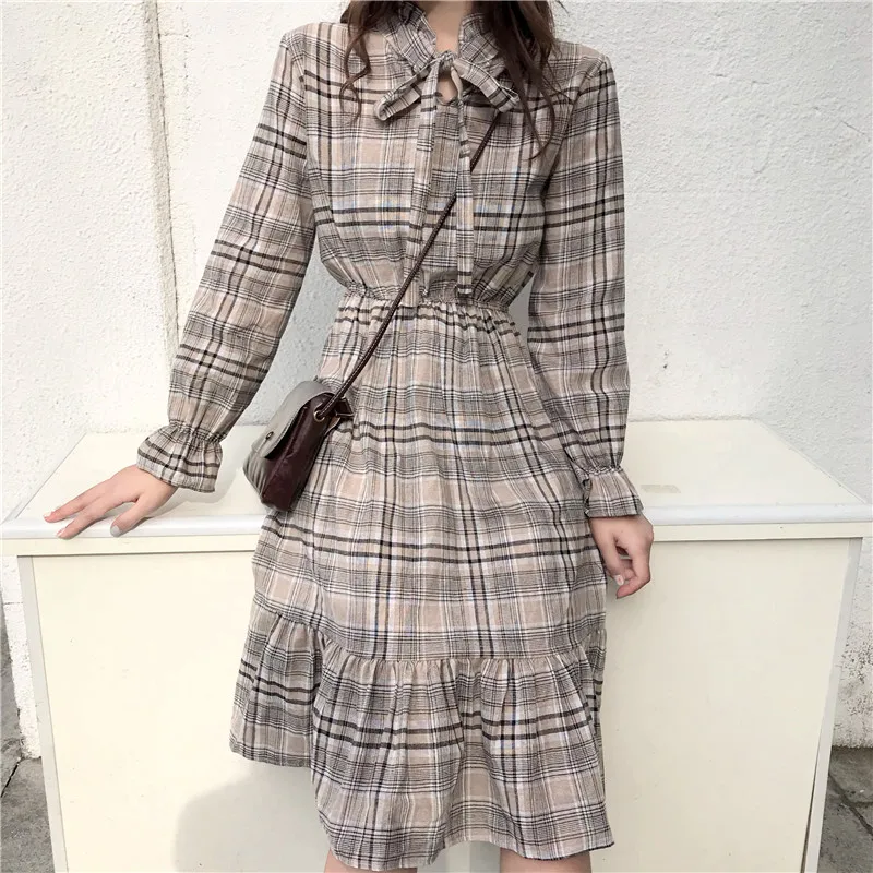2019 Spring Summer Plaid Women Kawaii Dress Mid-Calf Empire Bow Ruffles Long Sleeve Casual Party Dress Vestidos Cute Clothing
2019 Spring Summer Plaid Women Kawaii Dress Mid-Calf Empire Bow Ruffles Long Sleeve Casual Party Dress Vestidos Cute Clothing