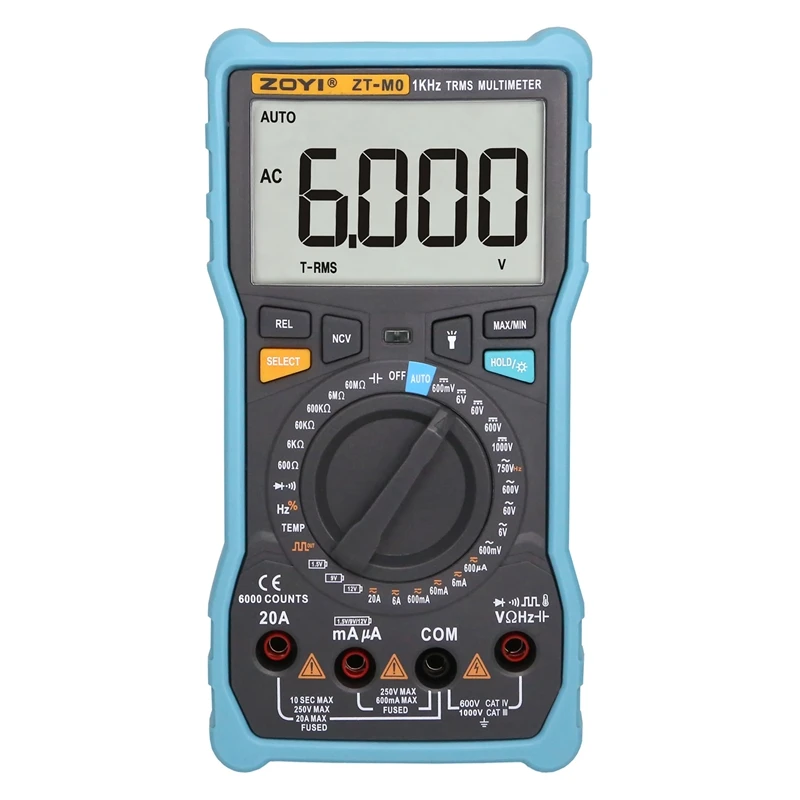 Zoyi Zt-M0 Ncv Digital Lcd Multimeter Ac/Dc Voltmeter Ammeter Auto/Manual Range Diode Resistence Frequency Temp Tester
Zoyi Zt-M0 Ncv Digital Lcd Multimeter Ac/Dc Voltmeter Ammeter Auto/Manual Range Diode Resistence Frequency Temp Tester