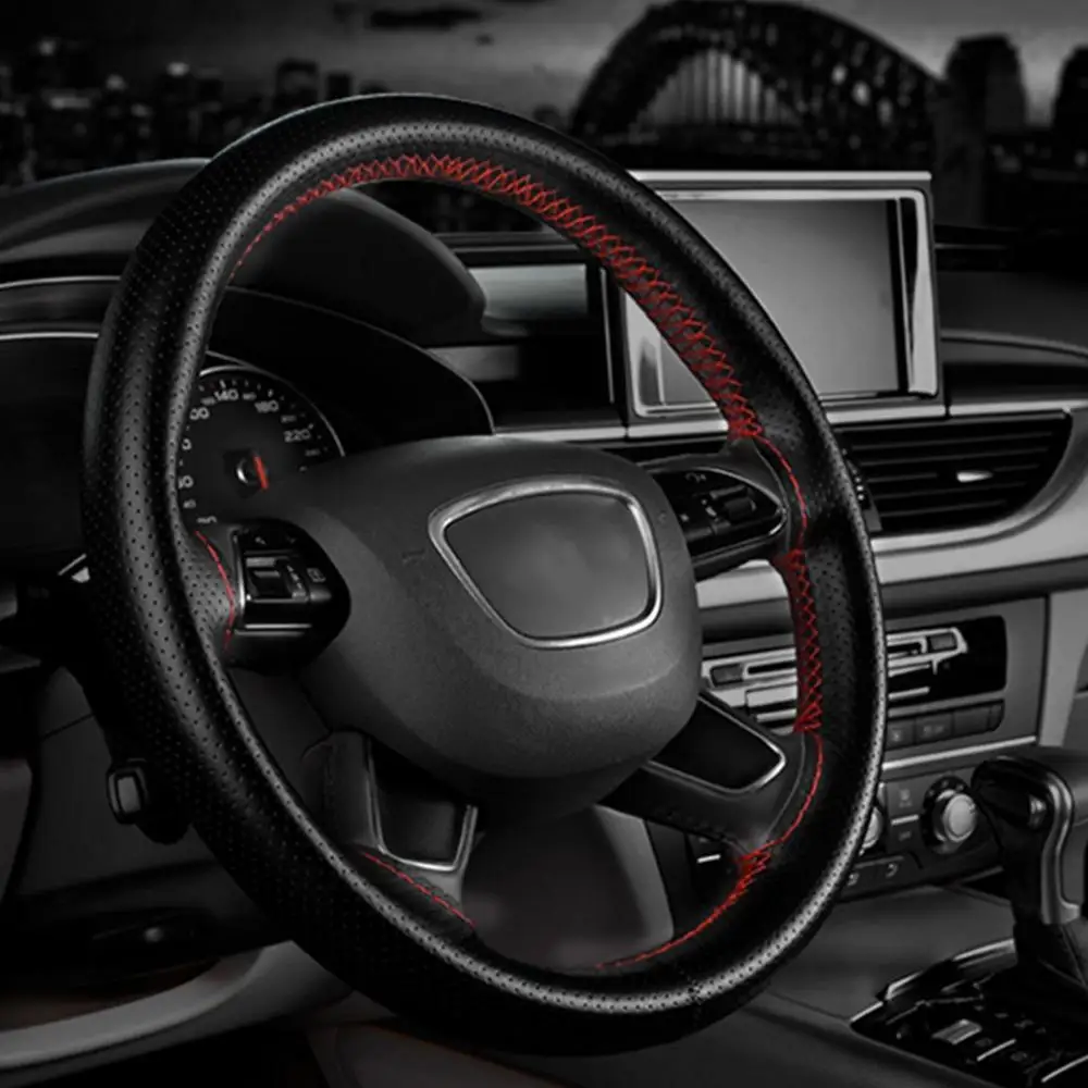 Artificial Leather Auto Car Steering Wheel Cover Texture Soft General Wheel Cover Car Covers Car-styling with Needles and Thread
Artificial Leather Auto Car Steering Wheel Cover Texture Soft General Wheel Cover Car Covers Car-styling with Needles and Thread