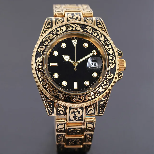 Relogio Masculino Luxury Brand Retro Watch Men Automatic Day Date Black Wristwatch Designer Big Mens Watches Gold Bracelet Clock
Relogio Masculino Luxury Brand Retro Watch Men Automatic Day Date Black Wristwatch Designer Big Mens Watches Gold Bracelet Clock