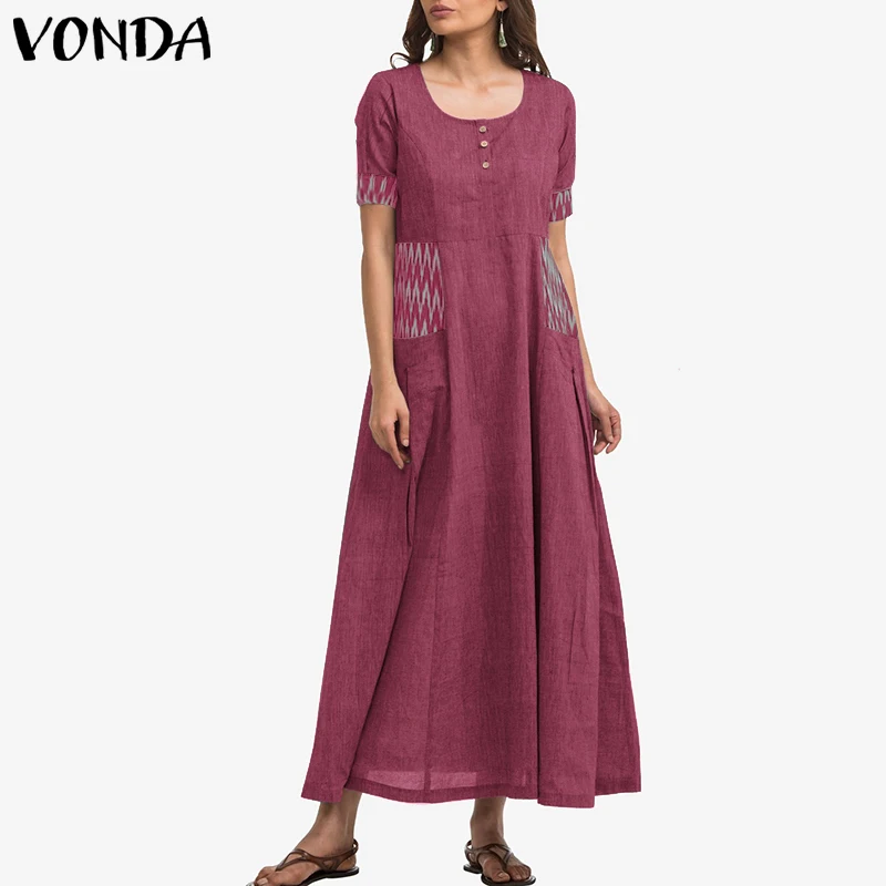 VONDA Vintage Dress Women 2019 Summer Sexy Maxi Long Dress Casual Solid Vestido Short Sleeve Robe Femme Sundress Plus Size S-5XL
VONDA Vintage Dress Women 2019 Summer Sexy Maxi Long Dress Casual Solid Vestido Short Sleeve Robe Femme Sundress Plus Size S-5XL
