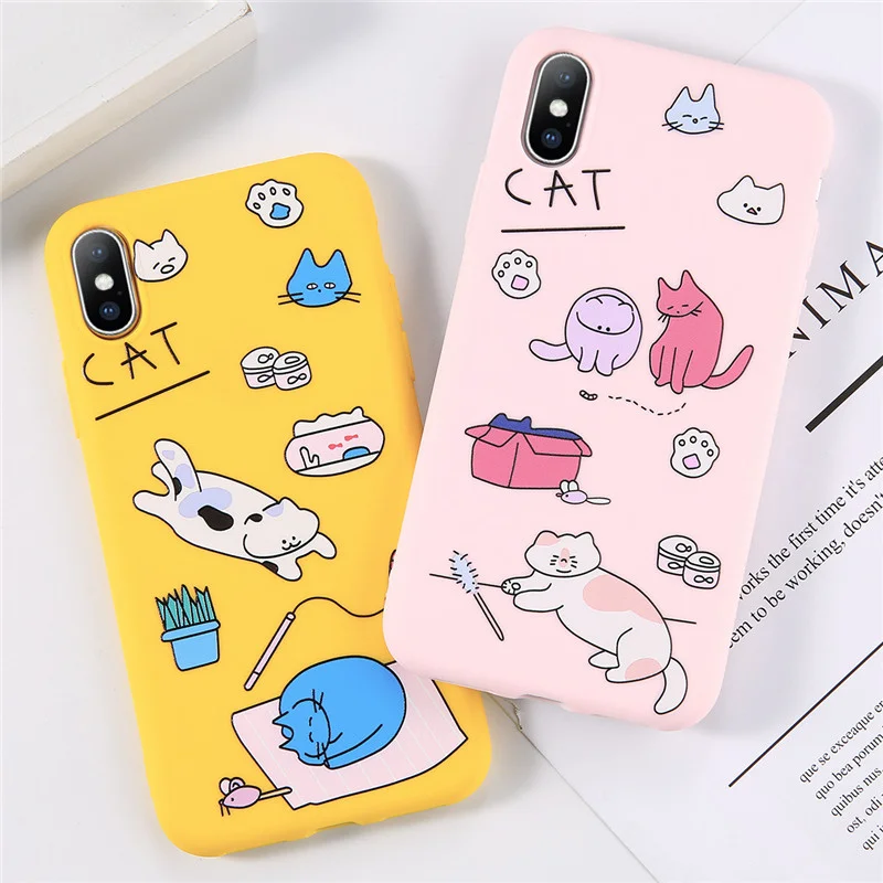 Ottwn Fashion Phone Case For iPhone X XR XS Max 5 5s SE Soft TPU Cartoon Cute Cat Back Cover For iPhone 8 7 6 6s Plus Coque
Ottwn Fashion Phone Case For iPhone X XR XS Max 5 5s SE Soft TPU Cartoon Cute Cat Back Cover For iPhone 8 7 6 6s Plus Coque