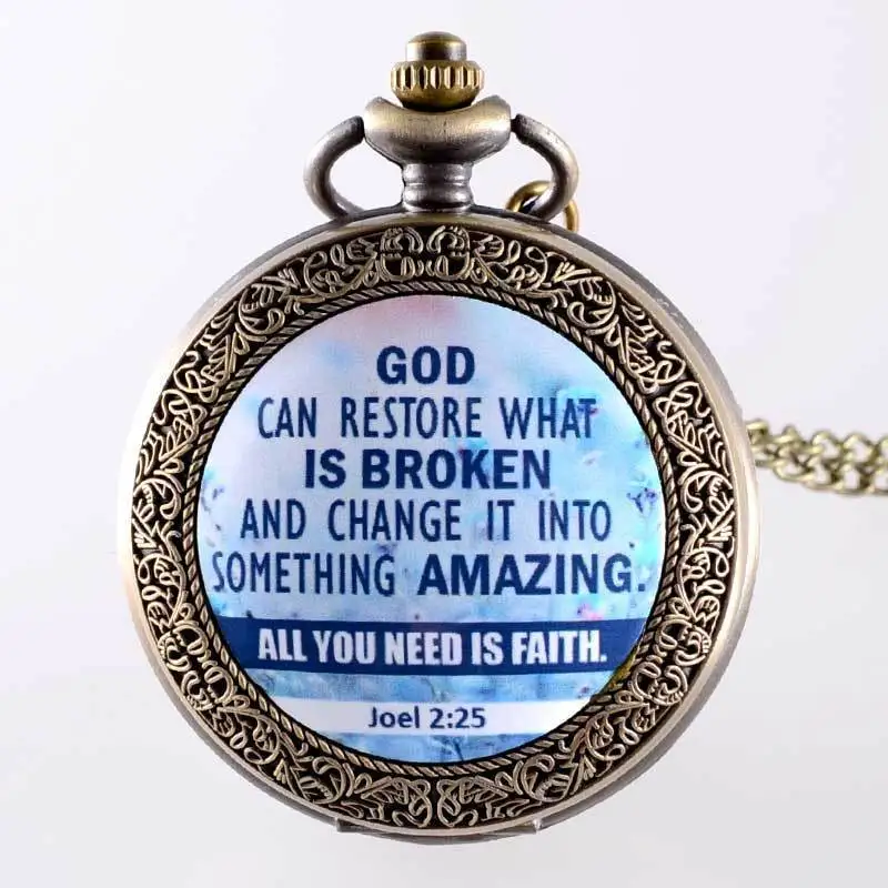 IBEINA Bible Theme All You Need Is Faith Full Hunter Quartz Engraved Fob Retro Pendant Pocket Watch Chain Gift
IBEINA Bible Theme All You Need Is Faith Full Hunter Quartz Engraved Fob Retro Pendant Pocket Watch Chain Gift