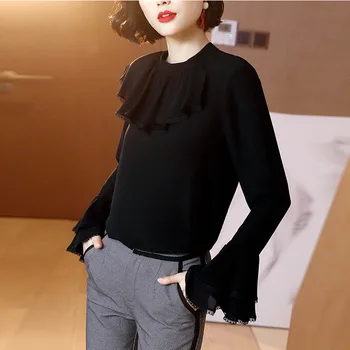 black chiffon office silk blouse womens tops and blouses 2019 elegant sexy boho long sleeve plus size slim fit Lotus edged
black chiffon office silk blouse womens tops and blouses 2019 elegant sexy boho long sleeve plus size slim fit Lotus edged