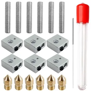 3D Printer 0.4mm MK8 Stainless Steel Extruder Nozzle Print M6 Head & 1.75mm 30mm Length Teflon Throat Tube & Heater Blocks Hot
3D Printer 0.4mm MK8 Stainless Steel Extruder Nozzle Print M6 Head & 1.75mm 30mm Length Teflon Throat Tube & Heater Blocks Hot