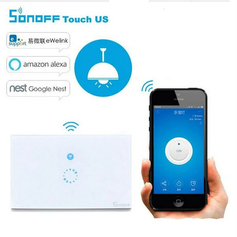 SONOFF TOUCH US/EU PLUG WiFi Smart Timer Touch Control Wall Light Switch Glass Panel Touch LED Lights Switch for Smart Home 
SONOFF TOUCH US/EU PLUG WiFi Smart Timer Touch Control Wall Light Switch Glass Panel Touch LED Lights Switch for Smart Home
