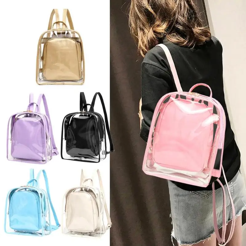 Women Backpack Transparent PVC Jelly Zipper Schoolbag Girls New 2pcs Waterproof Candy Color Travel Shoulder Bag Shopping Daily
Women Backpack Transparent PVC Jelly Zipper Schoolbag Girls New 2pcs Waterproof Candy Color Travel Shoulder Bag Shopping Daily