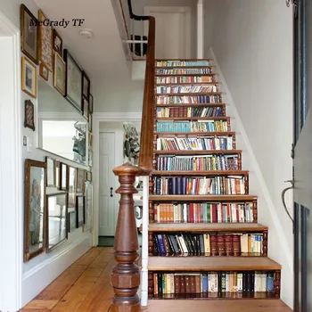 6pcs-13pcs/set 18*100cm Bookshelf 3D Waterproof Stair Wall Stickers Self-adhesive Removable Wall Floor Stickers Home Decoration
6pcs-13pcs/set 18*100cm Bookshelf 3D Waterproof Stair Wall Stickers Self-adhesive Removable Wall Floor Stickers Home Decoration