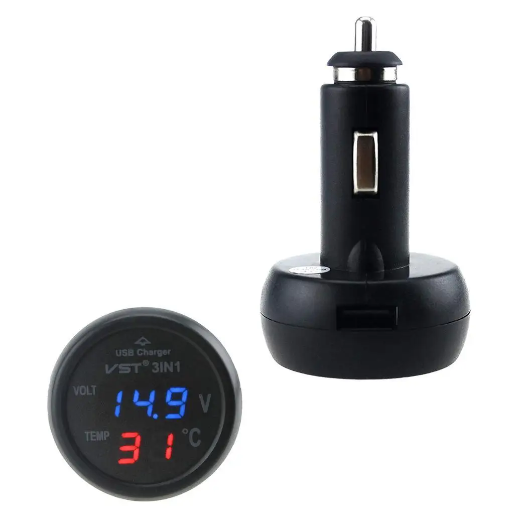 Digital 3 in 1 multi-function car charger voltmeter thermometer LED USB Charger Voltage Monitoring Temperature Display for phone
Digital 3 in 1 multi-function car charger voltmeter thermometer LED USB Charger Voltage Monitoring Temperature Display for phone