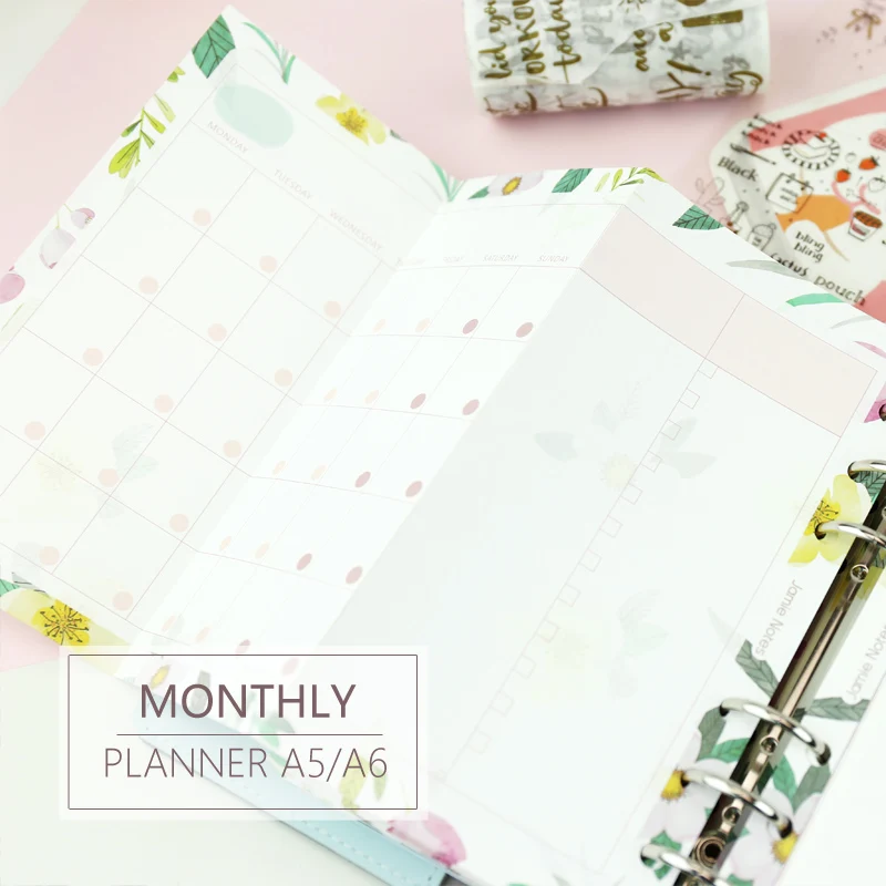 MyPretties Floral Monthly Planner Refill Papers A5 A6 Three Fold Papers for 6 Hole Binder Organizer Notebook Papers for Planner
MyPretties Floral Monthly Planner Refill Papers A5 A6 Three Fold Papers for 6 Hole Binder Organizer Notebook Papers for Planner