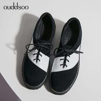 ODS Black Pumps British Oxford Shoes Woman Genuine Leather Lace Up Womens Shoes Retro Brogues Shoes Size 34 Ladies Mixed Colors
ODS Black Pumps British Oxford Shoes Woman Genuine Leather Lace Up Womens Shoes Retro Brogues Shoes Size 34 Ladies Mixed Colors