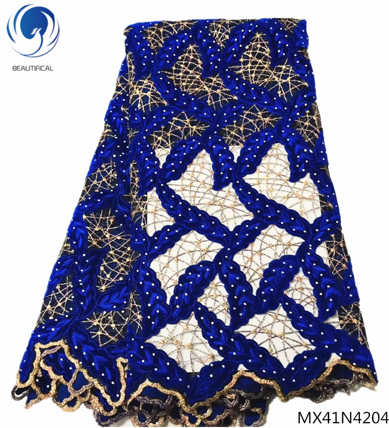 Beautifical high quality french lace fabric blue velvet lace materials africa lace fabric 5 yards/lot with stones MX41N42
Beautifical high quality french lace fabric blue velvet lace materials africa lace fabric 5 yards/lot with stones MX41N42