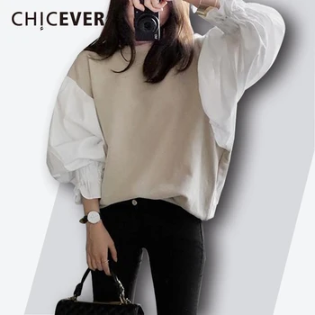 CHICEVER 2020 Spring Fashion Female Sweatshirt For Women Top Patchwork Lantern Sleeve Loose Plus Size Pullovers Sweatshirts New
CHICEVER 2020 Spring Fashion Female Sweatshirt For Women Top Patchwork Lantern Sleeve Loose Plus Size Pullovers Sweatshirts New