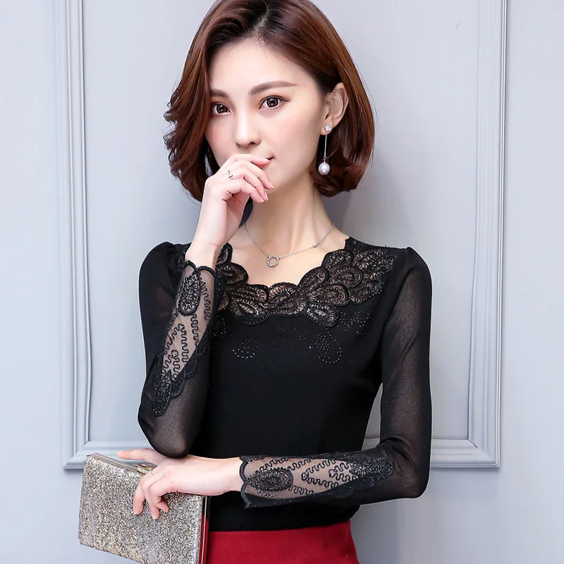 Fashion Long Sleeve T-Shirt Women Casual Tops Tee Shirt Femme LlacePatchwork Sexy O-Neck Female T Shirts Office Blusas Mujer
Fashion Long Sleeve T-Shirt Women Casual Tops Tee Shirt Femme LlacePatchwork Sexy O-Neck Female T Shirts Office Blusas Mujer