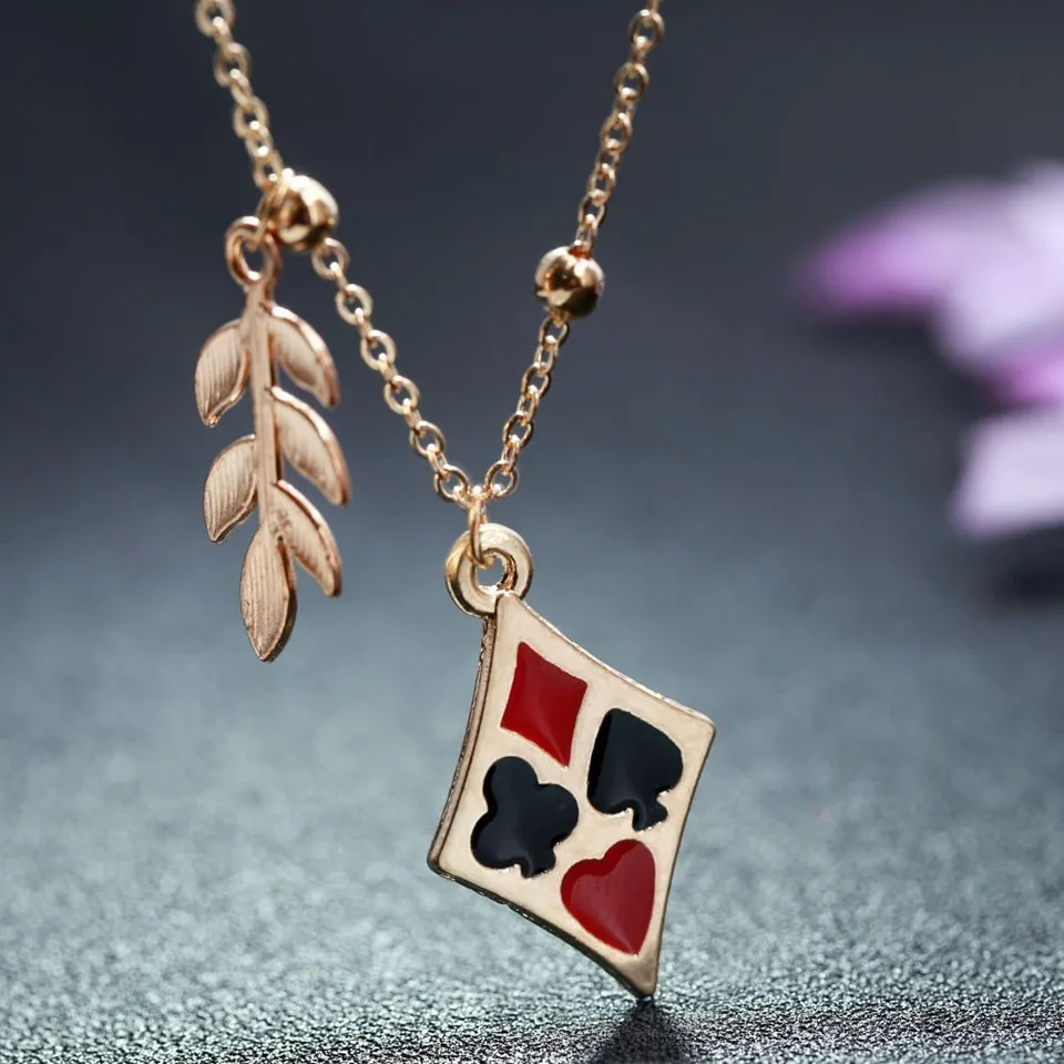 Women Gold Square Playing Cards Design Pendant Necklace Trendy Jewelry Female Gold Black Red Color Handmade Chain Charm Necklace
Women Gold Square Playing Cards Design Pendant Necklace Trendy Jewelry Female Gold Black Red Color Handmade Chain Charm Necklace