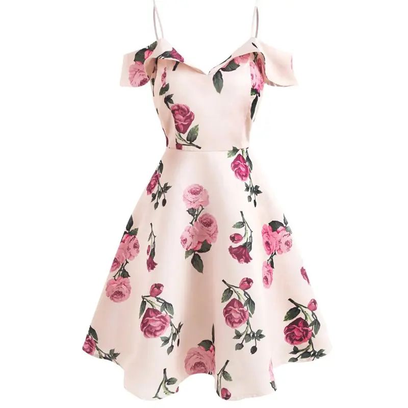 New 50s Summer Strap Dresses Women Vintage Pink Floral Print Sweet Fashion A Line Swing Casual Elegant Party Chic Backless Dress
New 50s Summer Strap Dresses Women Vintage Pink Floral Print Sweet Fashion A Line Swing Casual Elegant Party Chic Backless Dress