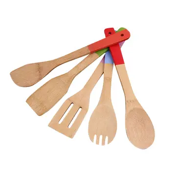 5Pcs Exquisite Natural Bamboo Cutlery Set Bamboo Wood Spoon Shovel Color Paint Handle Kitchen Utensils 
5Pcs Exquisite Natural Bamboo Cutlery Set Bamboo Wood Spoon Shovel Color Paint Handle Kitchen Utensils
