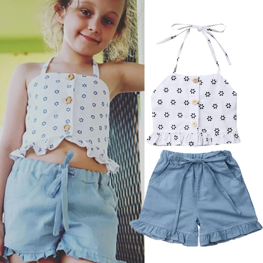 2019 New Fashion Toddler Kid Baby Girl Clothes Button Strap Top+Denim Shorts Pants Summer Outfits Set 1-6T
2019 New Fashion Toddler Kid Baby Girl Clothes Button Strap Top+Denim Shorts Pants Summer Outfits Set 1-6T