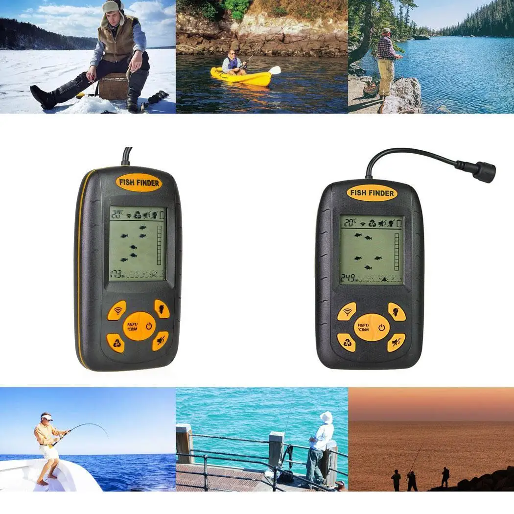 Portable Ultrasonic Wired Fish Detectors Fish -10C 45C Finder Outdoor Fishing 45 degrees finder display Tools
Portable Ultrasonic Wired Fish Detectors Fish -10C 45C Finder Outdoor Fishing 45 degrees finder display Tools