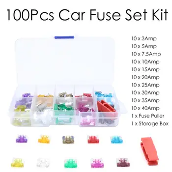 100Pcs Assorted Car Truck Mini Low Profile Fuse Micro Blade Fuse Set Kit Micro Mini CAR Insurance Film Auto Replacement Parts
100Pcs Assorted Car Truck Mini Low Profile Fuse Micro Blade Fuse Set Kit Micro Mini CAR Insurance Film Auto Replacement Parts
